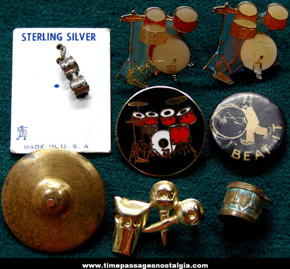 (8) Small Old Drum or Percussion Related Items