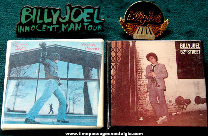 (4) Old Billy Joel Music Advertising Concert Souvenir Pins