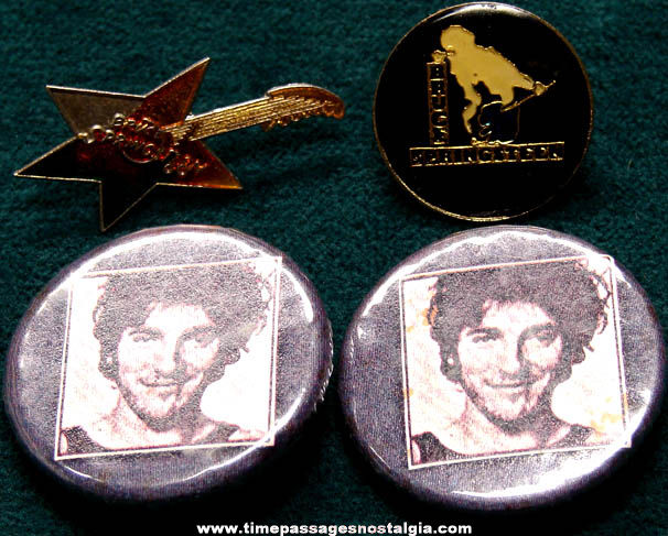 (4) Old Bruce Springsteen Music Advertising Souvenir Pins