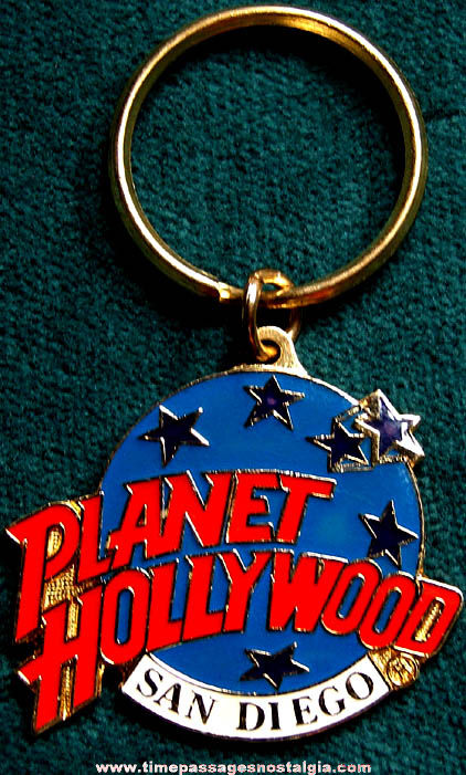 Colorful Enameled San Diego Plant Hollywood Advertising Key Chain