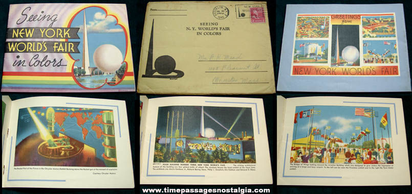 1939 - 1940 New York World’s Fair Advertising Souvenir Booklet With Envelope