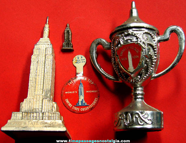 (4) Small Old Empire State Building New York Souvenir Items