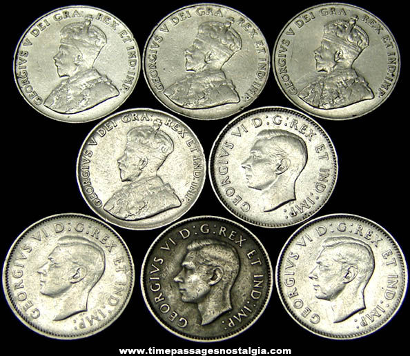 (8) 1930s Canadian Nickel Coins