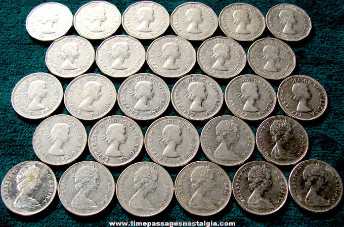 (28) 1960s Canadian Nickel Coins