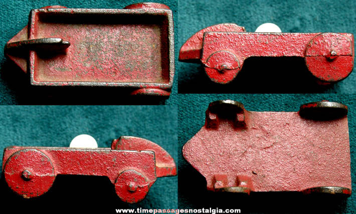 Small Old Painted Cast Iron Toy Wagon