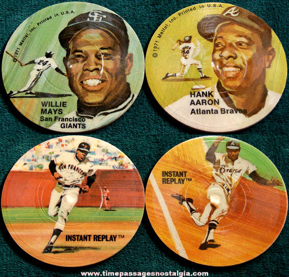 (2) 1971 Mattel Instant Replay Baseball Miniature Records