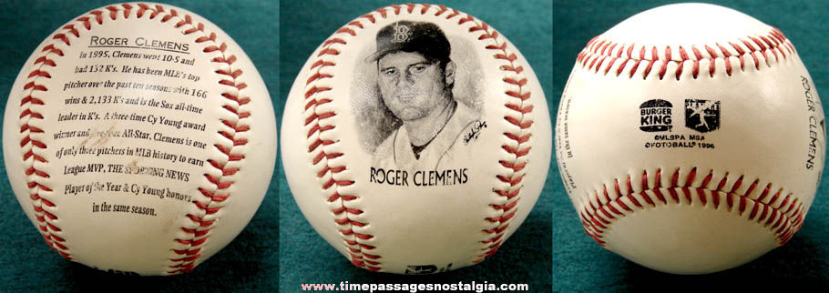 1996 Roger Clemens Burger King Premium Baseball