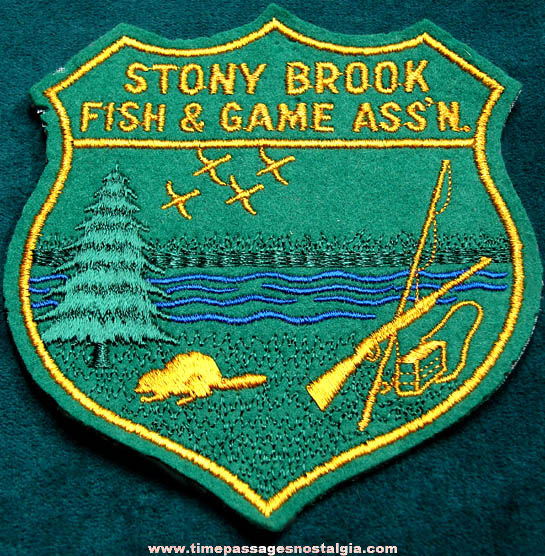 Large Old Stony Brook Fish & Game Association Embroidered Cloth Patch
