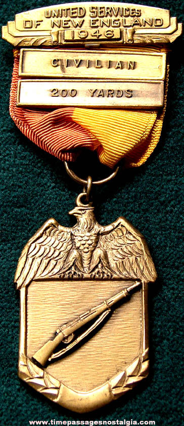 1946 United Services of New England Civilian Marksman Award Medal