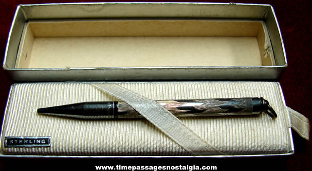 Old Boxed Miniature Sterling Silver Mechanical Pencil