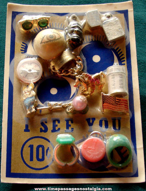 Old Gum Ball Machine Prize Advertising Header Card