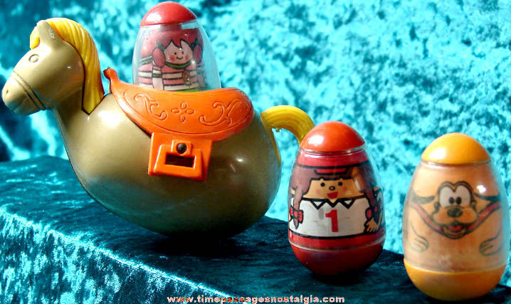 (4) 1970s Hasbro Weebles Toy Play Set Figures