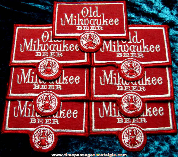 (7) Old Unused Old Milwaukee Beer Advertising Employee Cloth Patches