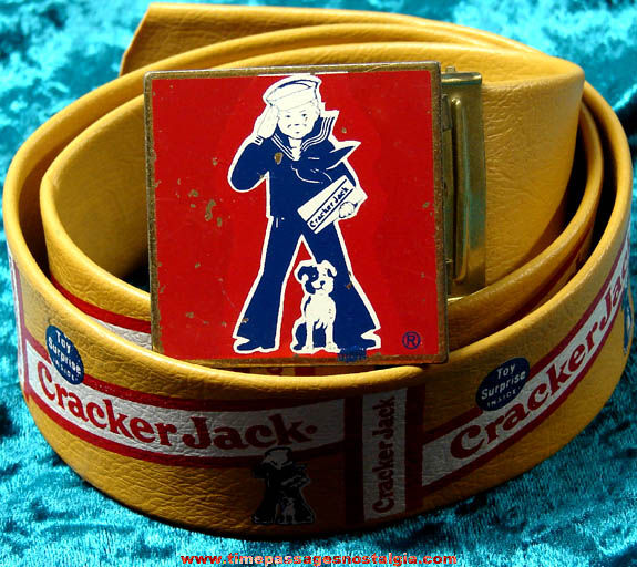 Old Cracker Jack Advertising Belt With Buckle