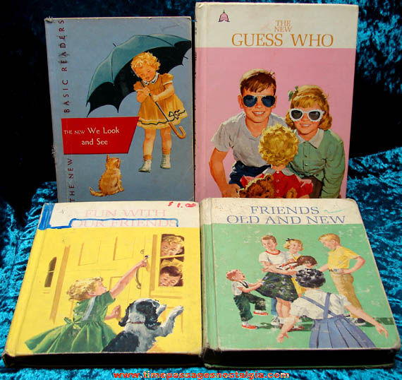 (4) Different Old Dick Jane & Sally Basic Reader School Books