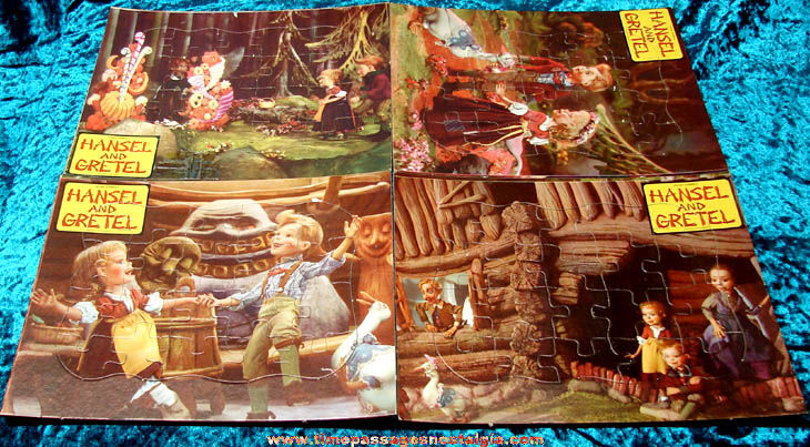 (4) Different Colorful Hansel and Gretel Character Jig Saw Puzzles