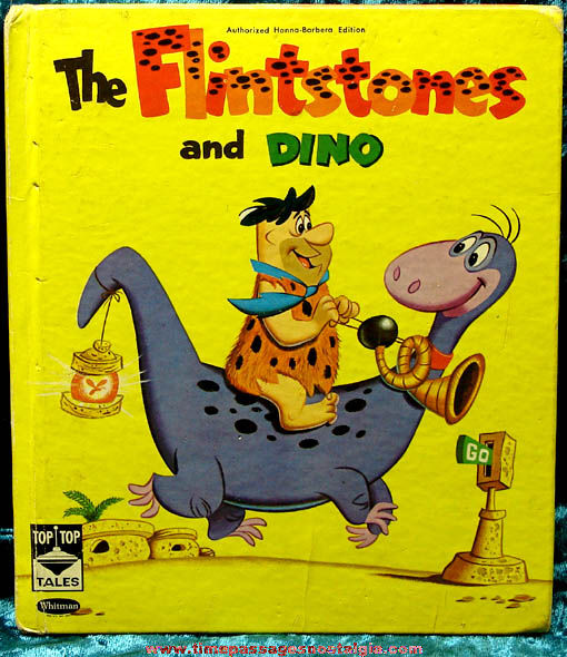 Colorful 1961 Flintstones and Dino Whitman Hard Back Book