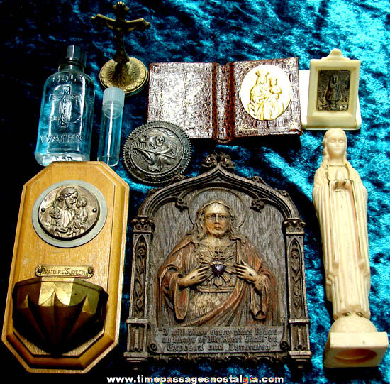 (9) Different Old Christian or Catholic Religious Items