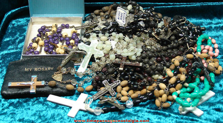 22 Old Sets of Christian or Catholic Rosary Beads