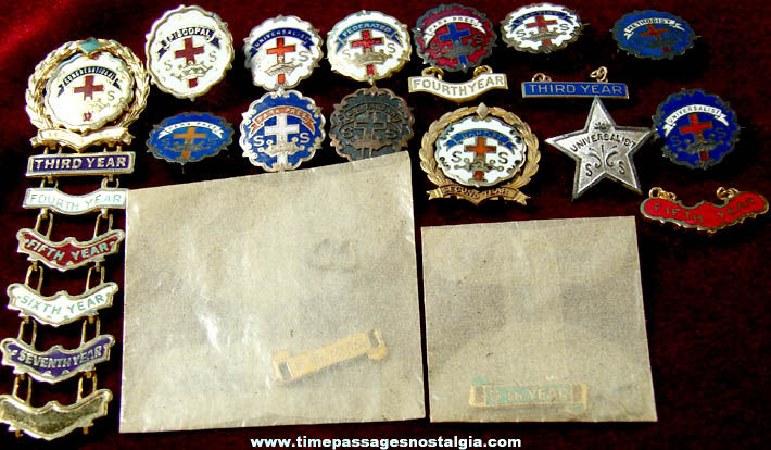 (18) Old Christian or Catholic Jewelry Pins & Charms
