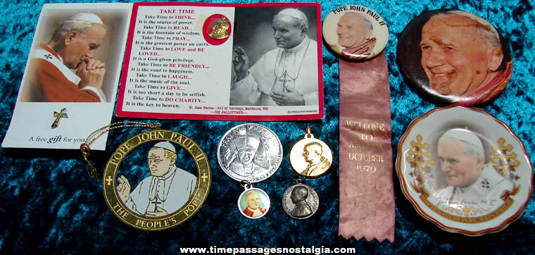 (10) Different Small Old Christian or Catholic Pope Related Items