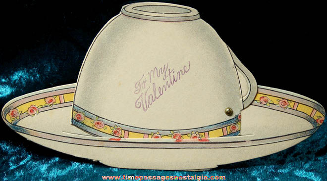 Old Unused Mechanical Tea Cup Valentine Greeting Card