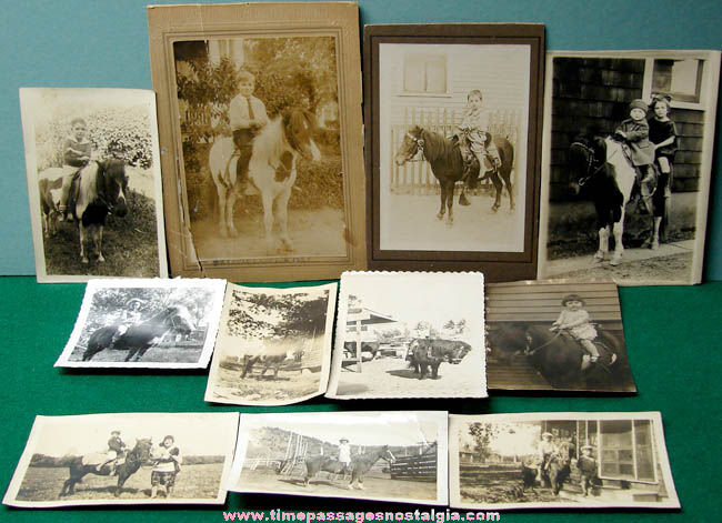 (11) Old Photographs of Children on Horses