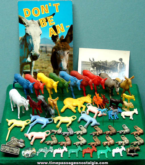 (54) Colorful Small Old Donkey or Mule Related Items