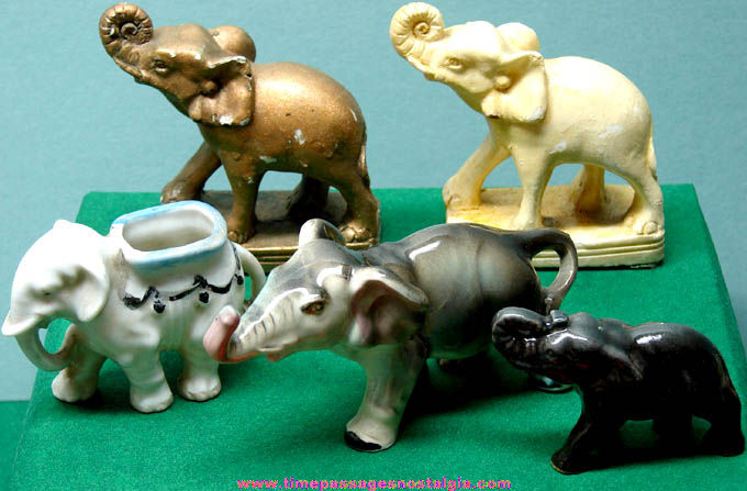 (5) Old Souvenir Elephant Figurines