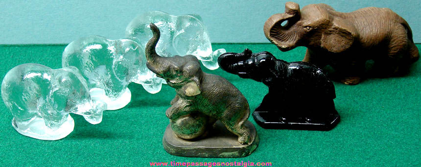 (6) Old Souvenir Elephant Figurines