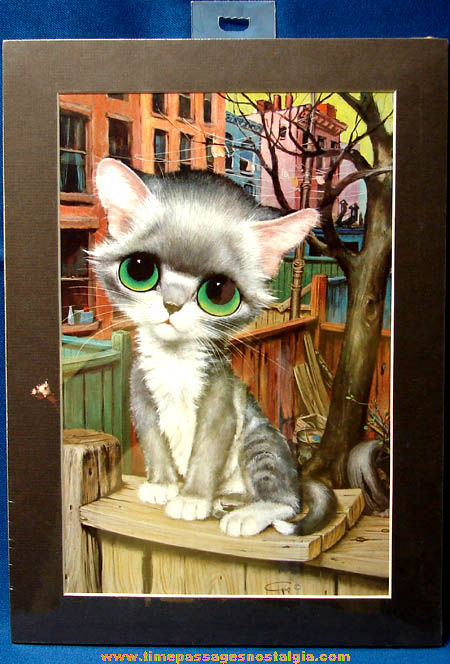1960s Big Eyed Pity Kitty Gig Art Print