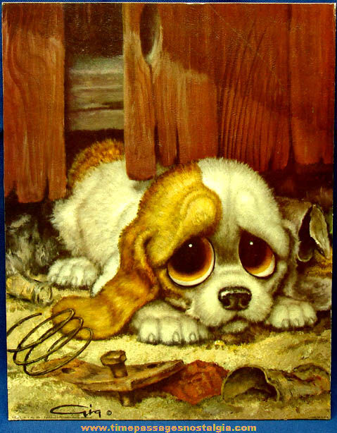 1960s Big Eyed Pity Puppy Gig Art Print
