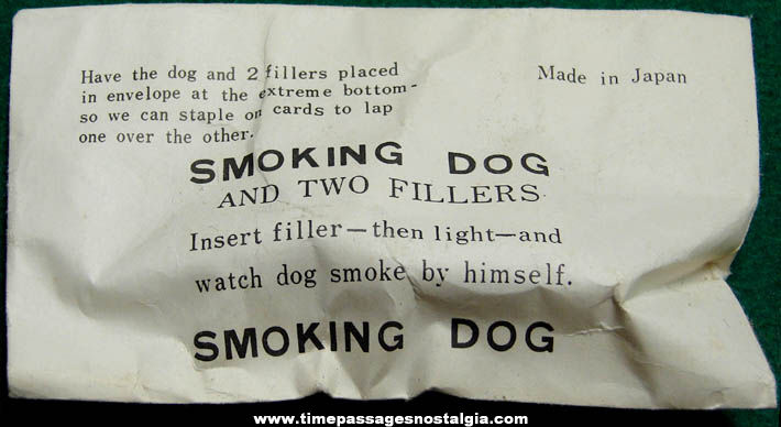Old Unopened Novelty Smoking Dog With Miniature Cigarettes