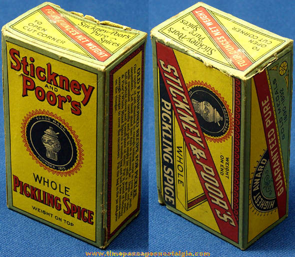 Colorful Old Full Stickney and Poor’s Pickling Spice Advertising Box