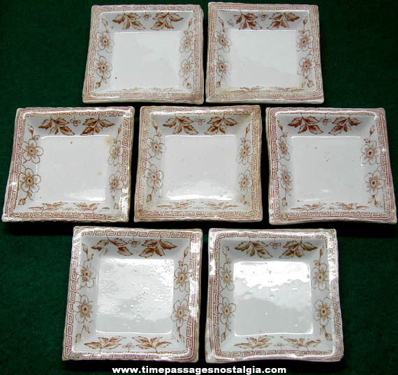 (7) Matching Small Old Porcelain Butter Pat Plates