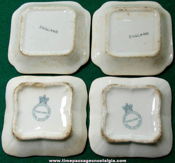 (4) Small Old Porcelain Butter Pat Plates