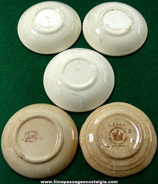 (5) Small Old Porcelain Butter Pat Plates