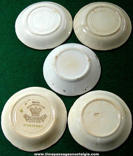 (5) Small Old Porcelain Butter Pat Plates