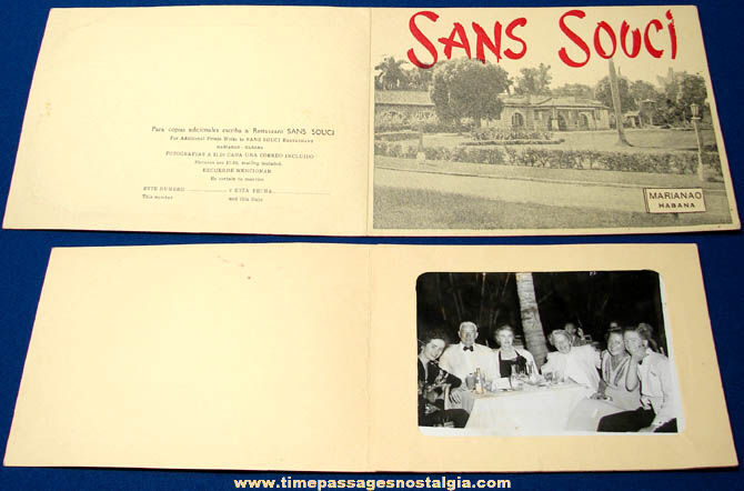 Old Sans Souci Havana Cuba Advertising Souvenir Photograph Folder