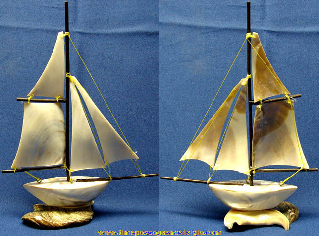 Decorative Shell Sailing Ship or Boat Model
