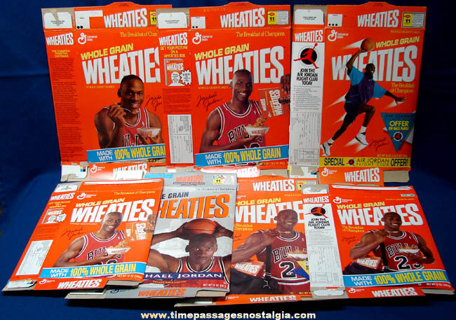 (7) Different Old Michael Jordan Basketball Wheaties Cereal Boxes