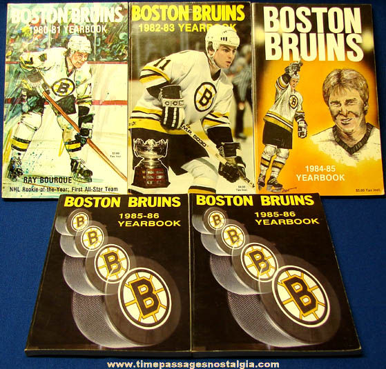 (5) 1980s Boston Bruins Hockey Yearbooks