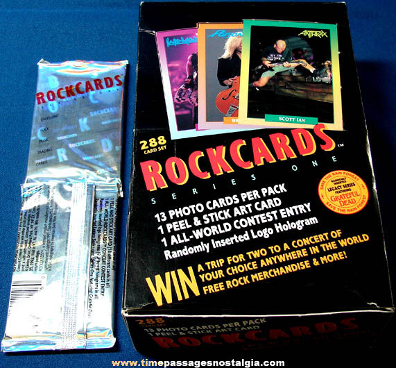 Full 1991 Display Box of Rock Cards Series One Music Trading Cards