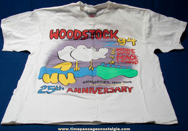 Colorful 1994 Woodstock 25th Anniversary Advertising T-Shirt