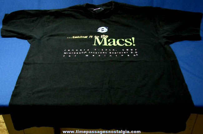 1997 Apple Macintosh Computer Microsoft Internet Explorer Advertising T-Shirt