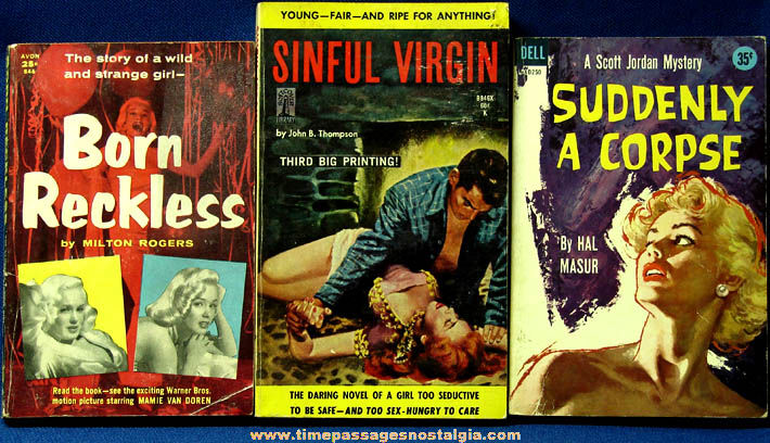 (3) 1950s Risque Looking Paper Back Books