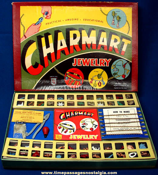 Unused & Complete ©1951 Peerless Charmart Toy Jewelry Making Kit