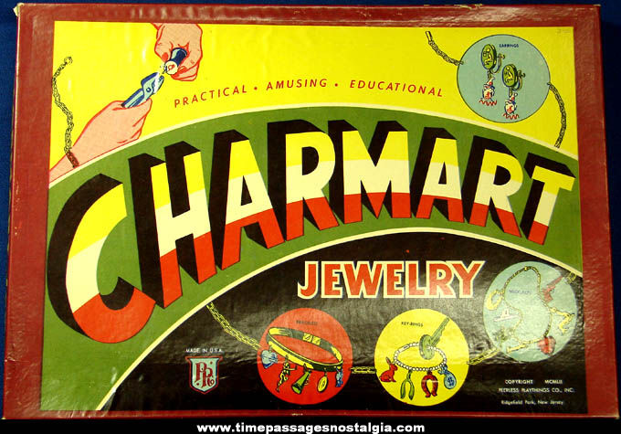 Unused & Complete ©1951 Peerless Charmart Toy Jewelry Making Kit