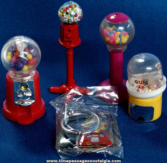 (5) Different Old Miniature Toy Gum Ball Machines