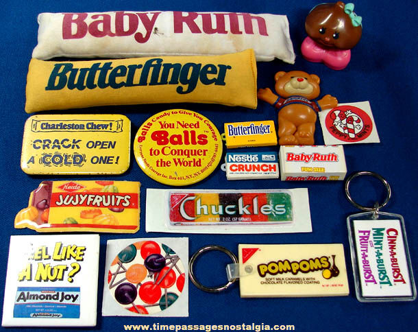 (16) Different Small Old Candy Advertising Items